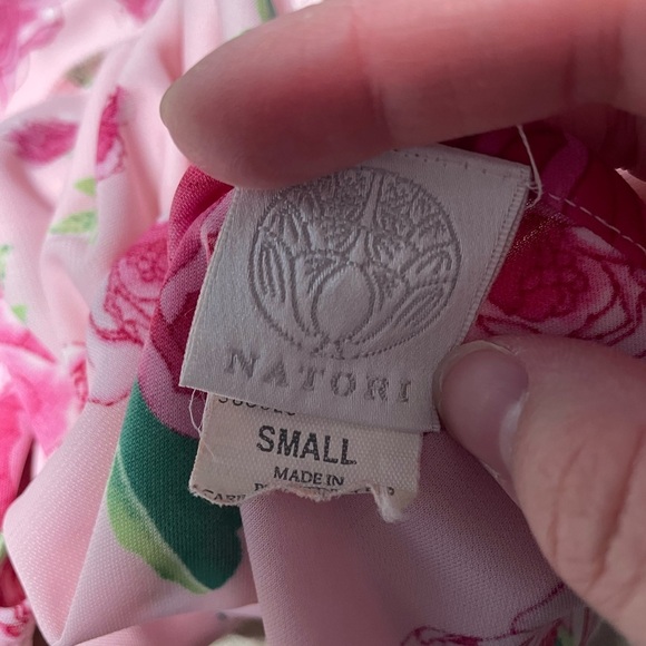 Natori floral dress semi sheer romantic fae kawaii rose size small vintage pink - Picture 3 of 4